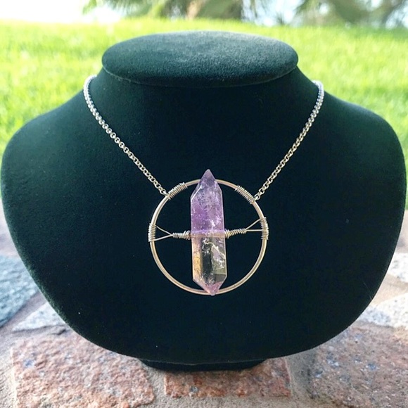 Genuine Ametrine double point crystal necklace - Picture 2 of 8